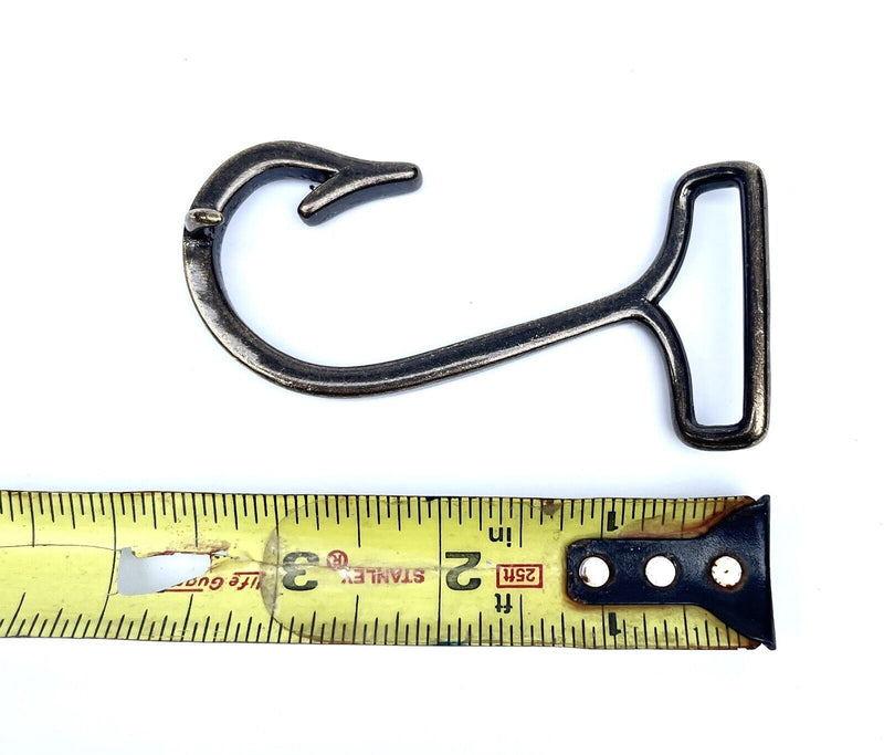 Aged Brass Tone Fishing Hook Belt Buckle