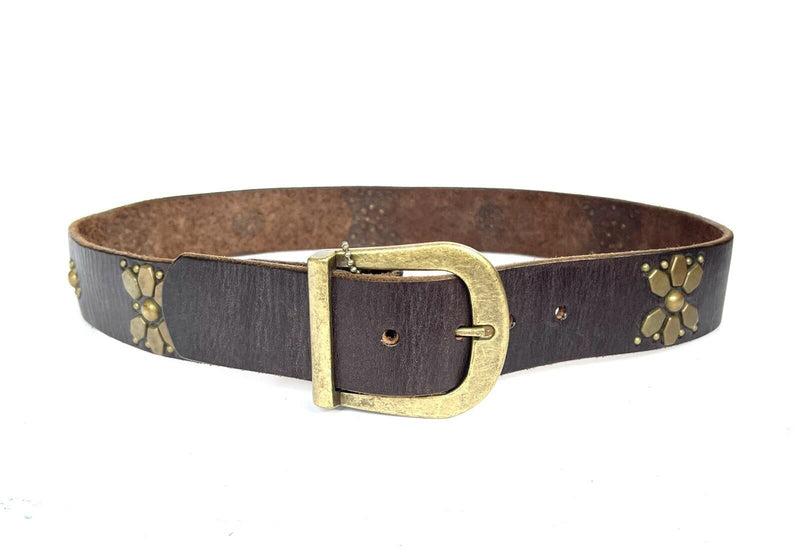 Authentic JOED-100% Leather Chocolate Brown  Belt, Brass Size 34 Gorgeous Design