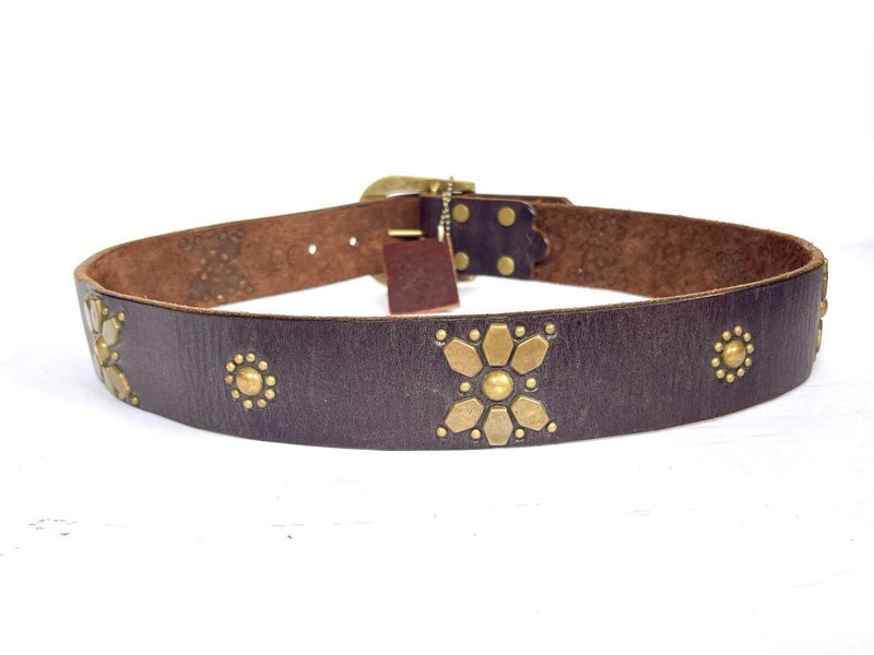 Authentic JOED-100% Leather Chocolate Brown  Belt, Brass Size 34 Gorgeous Design