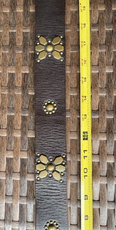 Authentic JOED-100% Leather Chocolate Brown  Belt, Brass Size 34 Gorgeous Design