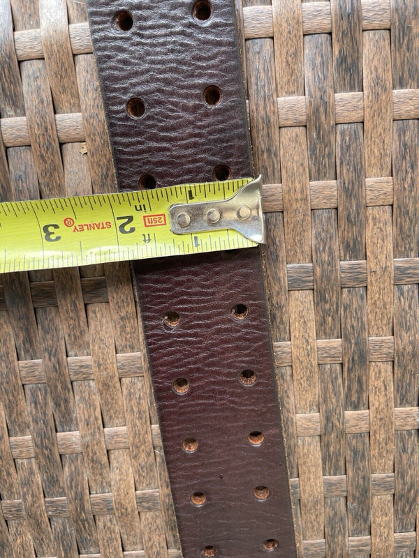 James Pearse Choco Brown Leather Plain Belt Snaps For Removable Buckle. Size 34