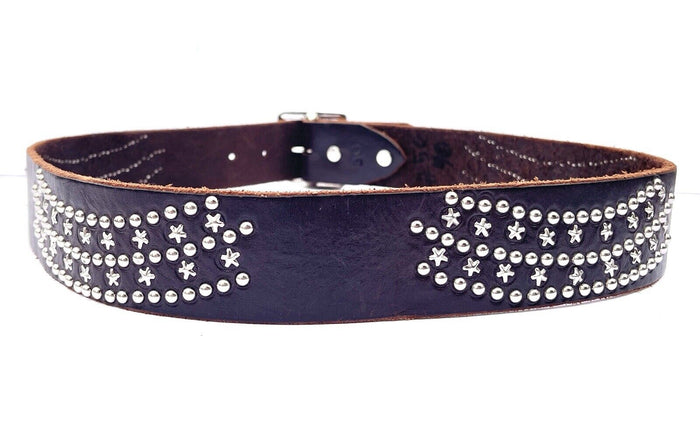 Sample Sale JOED 100% Leather,  Brown Belt, 36 Studs Small STARS SIZE M L