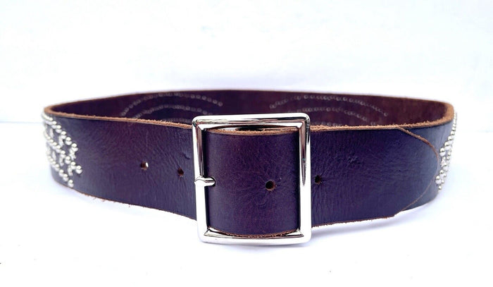 Sample Sale JOED 100% Leather,  Brown Belt, 36 Studs Small STARS SIZE M L