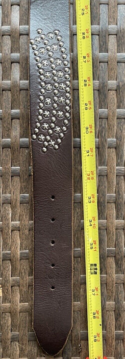 Sample Sale JOED 100% Leather,  Brown Belt, 36 Studs Small STARS SIZE M L