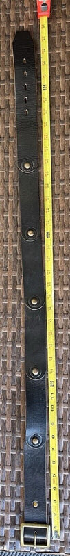 HTC Hollywood Trading Co Vintage So Dark Brown It Looks Black Leather Belt Sz ML