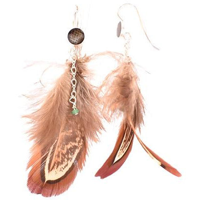 Ftera - Upcycled Snakeskin & Feather Earrings